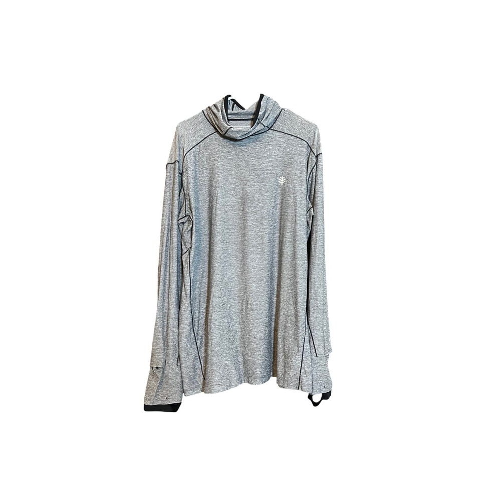 Coolibar Agility Performance Hoodie Mens Large Gray UPF 50+ Sun Shirt 10383